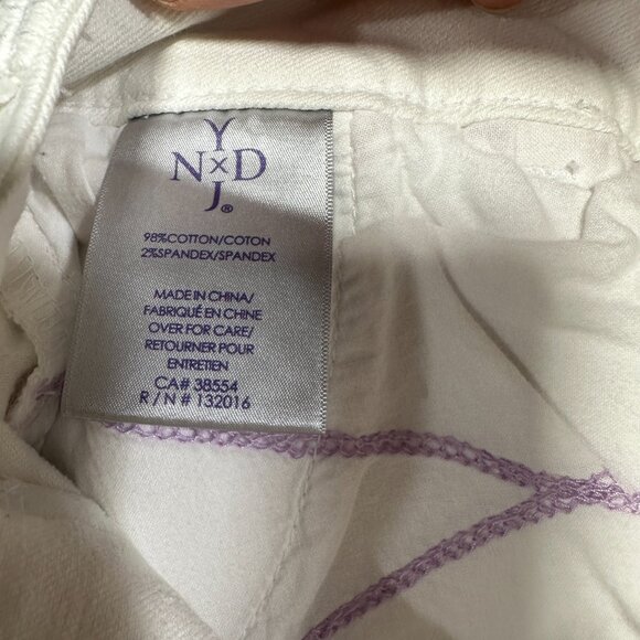 NYDJ Not Your Daughters Jeans Womens 6 White Denim Cotton Stretch Crop Button - Picture 8 of 10